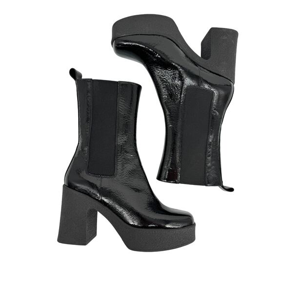 Intentionally Blank Celeste Leather Bossy Platform Chelsea Boots Black Size 36 - Picture 4 of 9